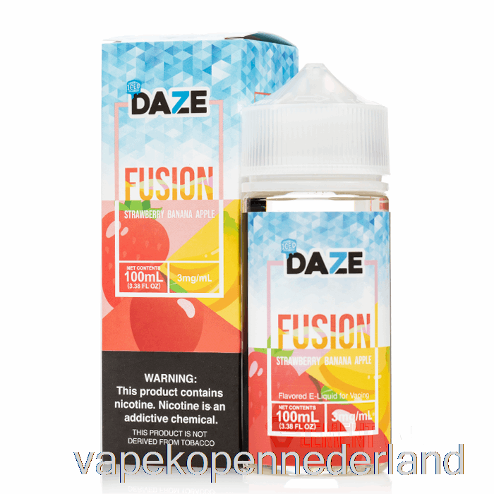 Elektronische Sigaret Vape Ijs Aardbei Banaan Appel - 7 Daze Fusion - 100ml 6mg